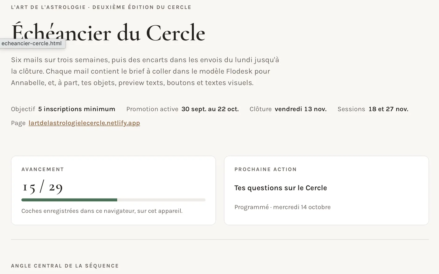Plan de lancement interactif