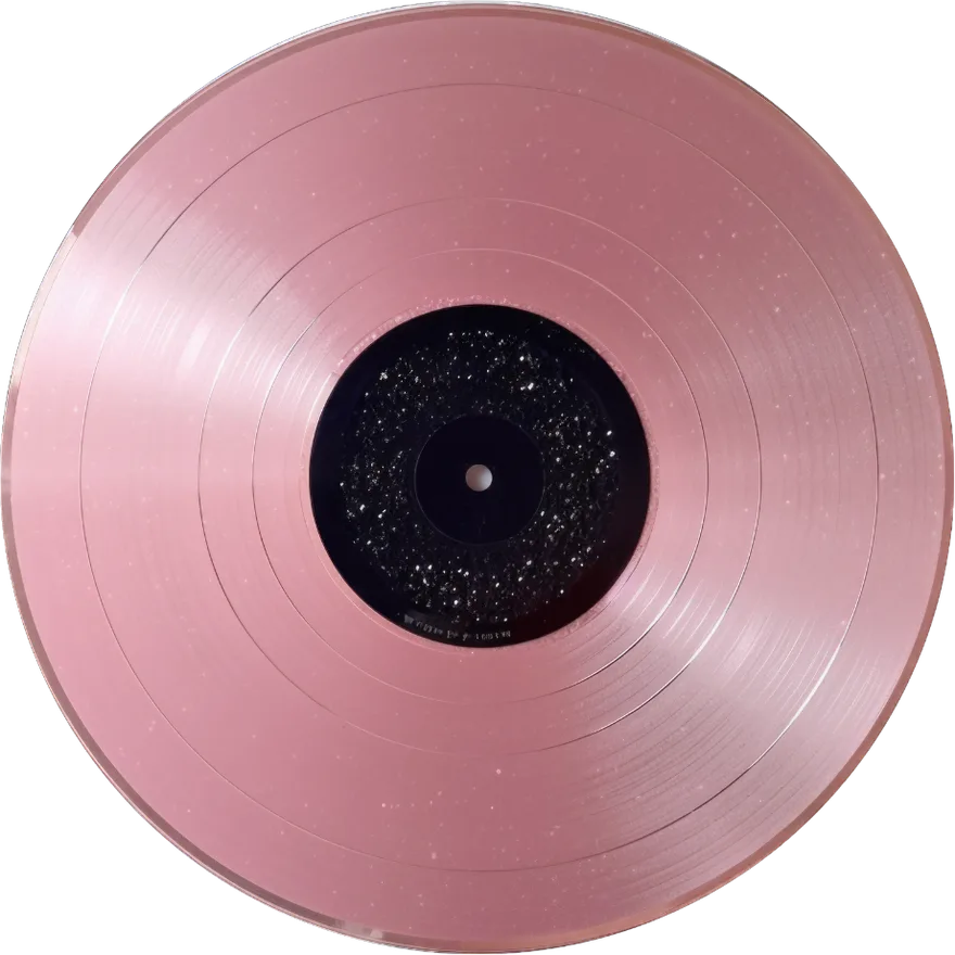 Vinyle rose en rotation